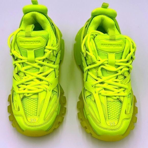 Balenciaga Shoes - Balenciaga Track Sneakers Women’s sz 9   Fluorescent Yellow Clear Sole Authentic